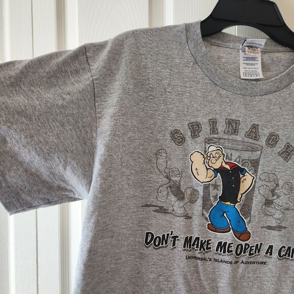 Vintage Universal Studios Popeye Graphic T-Shirt Gray Adult M "Dont Make Me Open - Picture 6 of 8